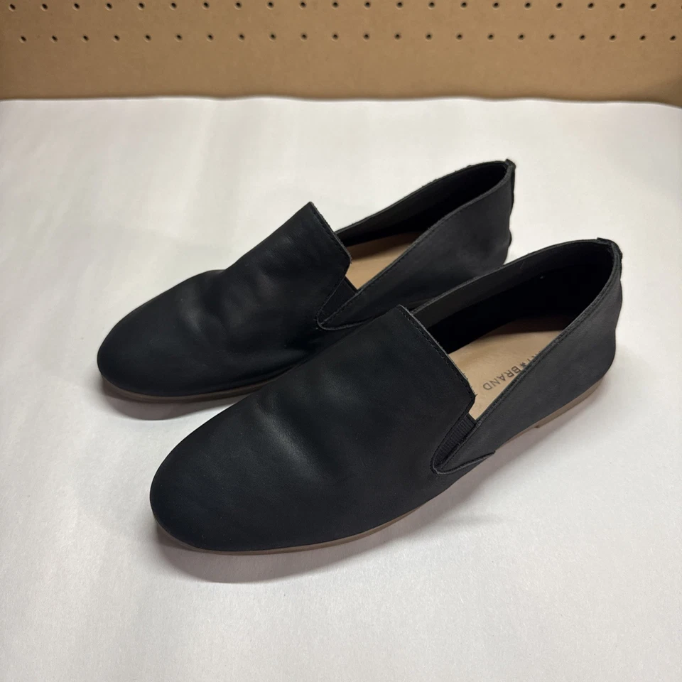 Mocasines planos sin cordones Lucky Brand para mujer Cahill de cuero negro suave talla US 7,5 Foto 3 de 4