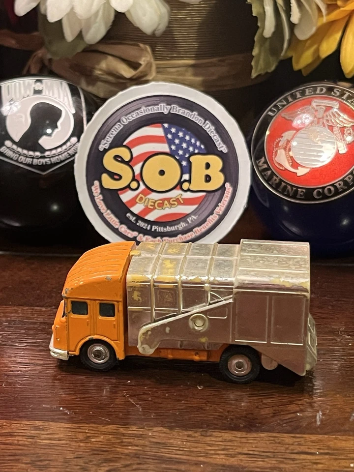 Corgi Juniors S & D Refuse Garbage Truck Orange Diecast Used EX Condition - Image 2 of 4