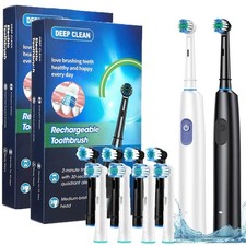 Rotating Electric Toothbrush, Smart Timer 4 Brush Heads 5 Modes USB Rechargeable