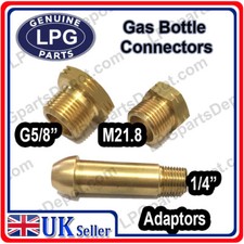 UK POL G5/8" x 1/4" Left Hand thread Propane gas bottle connector Nut and tail