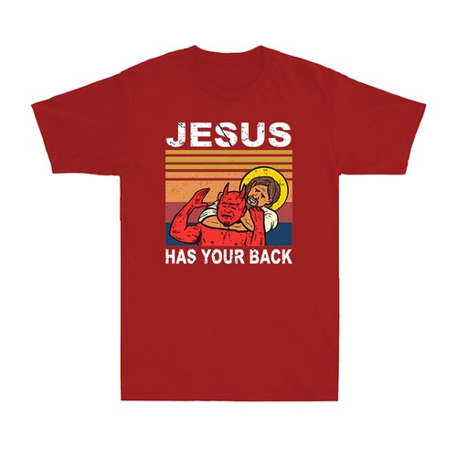 Jesus Has Your Back Jiu Jitsu Retro Christian Jesus Vintage Men's T-Shirt - Picture 8 of 10