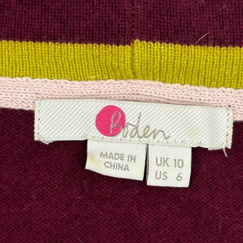 Boden Ellie Damenpullover Wolle-Kaschmir-Mischung mit Bindekragen 6 lila 3/4-Arm Arbeit - Bild 6 von 16