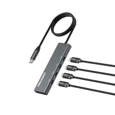 USB C Hub 10Gbps, 4 Ports USB 3.2 Adapter with 4 USB-C 3.2 Ports, 100W Power ...