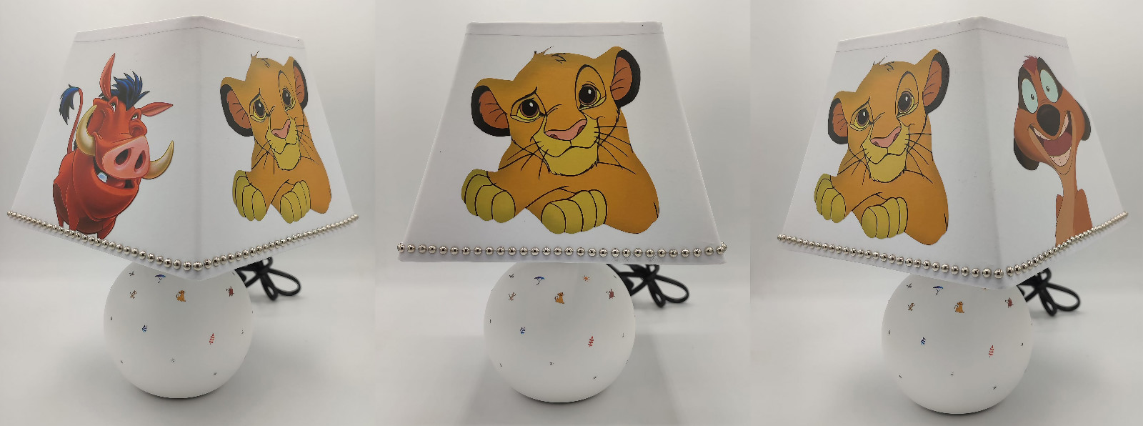 Lampe de chevet enfant veilleuse bébé Roi Lion e004 en bois jaune pour chambre