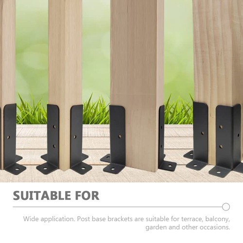 4 Pcs Wooden Mailbox Post Repair Fence Anchor Bracket Railing - Picture 10 of 12