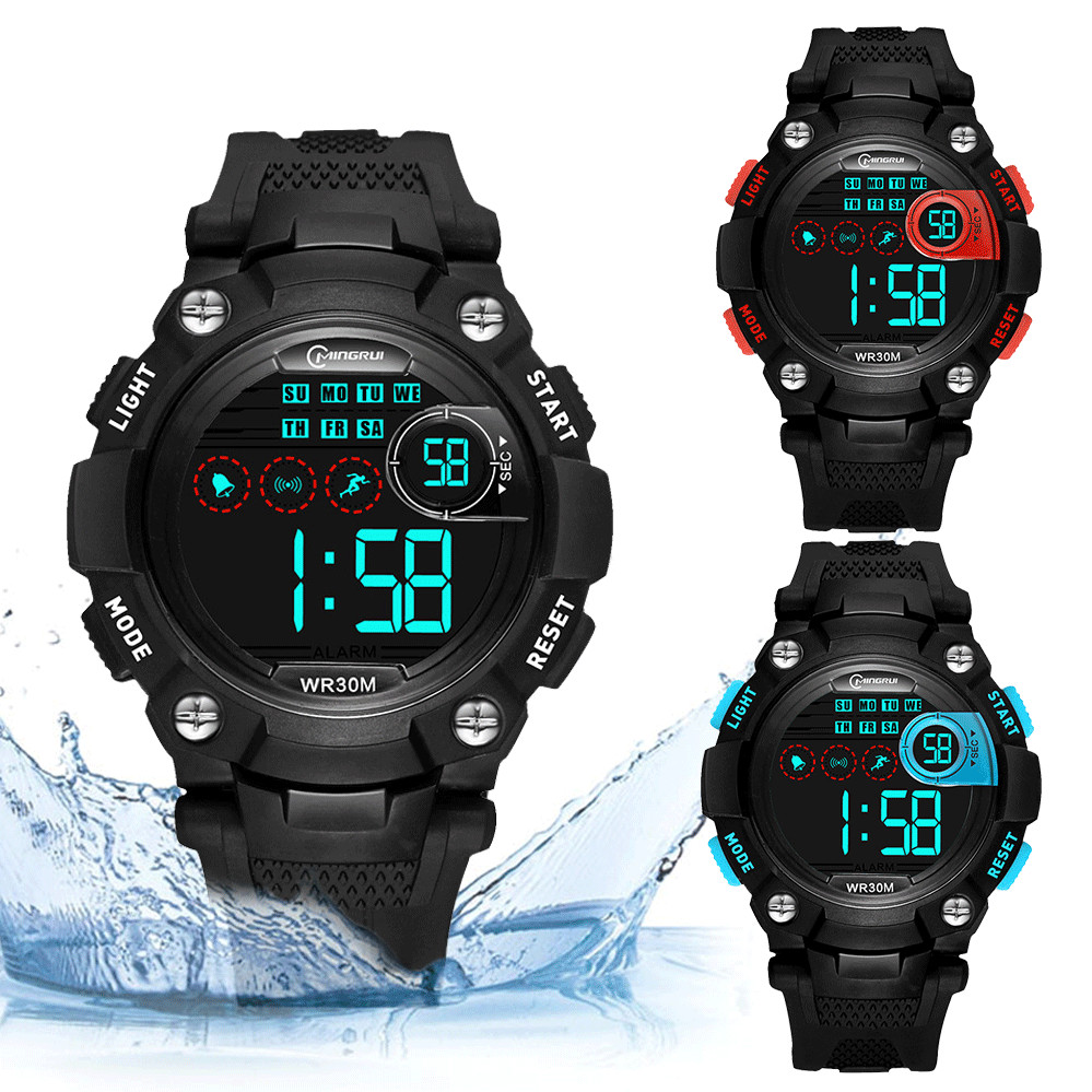 Kids Alarm Watch Electronic Digital LED Boys Gift Sports