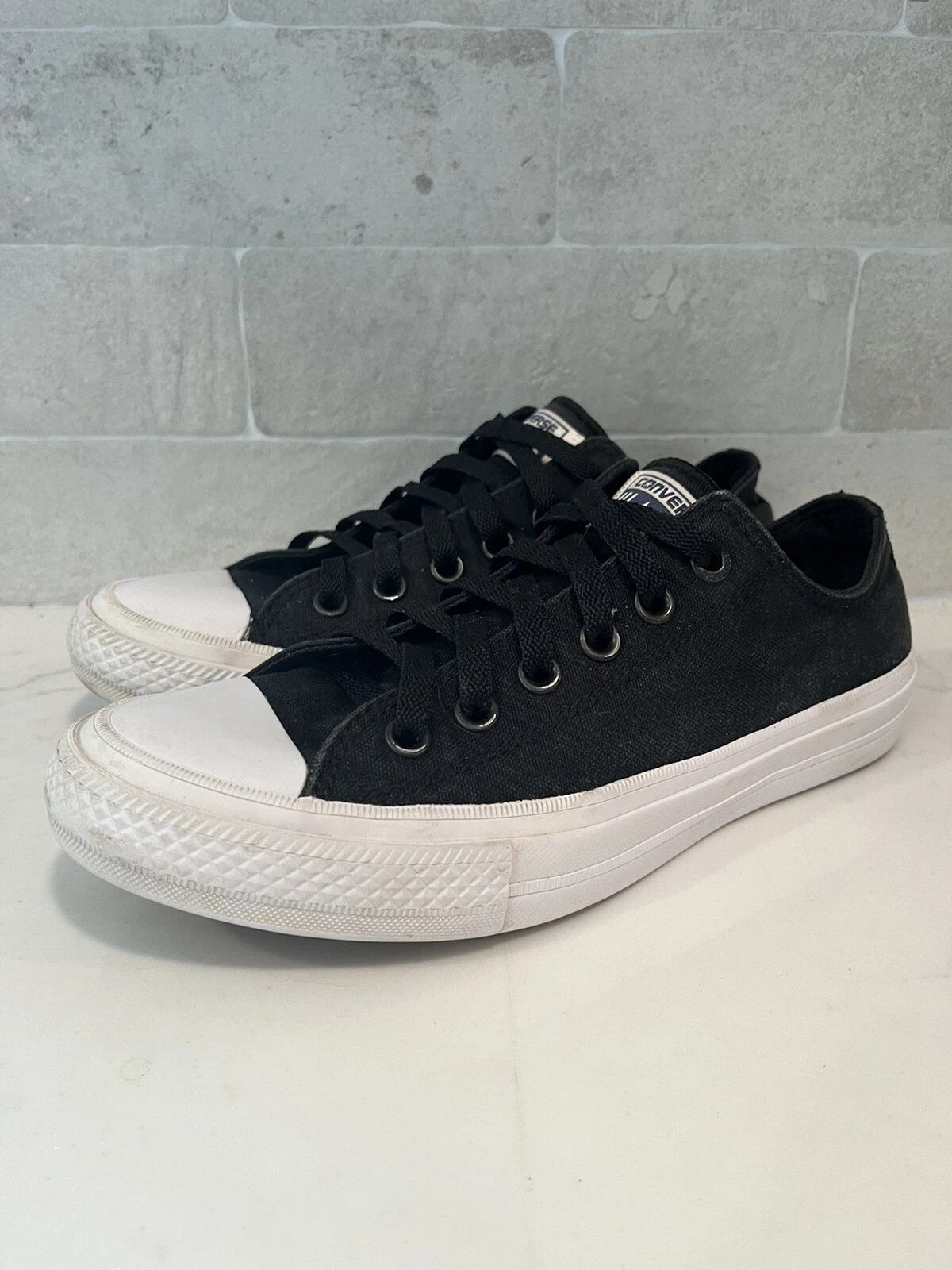 Scarpe da ginnastica Converse Chuck Taylor bambini bianche nere con scarpe da ginnastica Lunarlon taglia 6