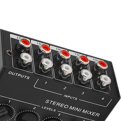 4-Kanal-Stereo-Mixer, passive Audio-Line-Mini-Cinch für Computer, Telefon,