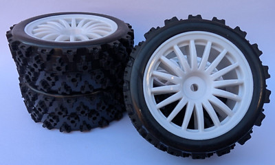 RC Auto 1/10 Räder mit Big Block Rallye Reifen 12mm Sechskant für Tamiya HPI WH1803