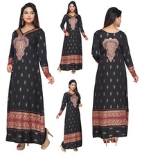 UK STOCK - Women Printed Bollywood Kurti Tunic Kaftan Top Shirt Dress KFT106A