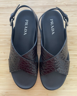 ✨NWB✨ Prada mens Leather sandal shoes size 9/US 10, 10/US  display picture 1