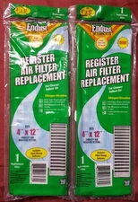 (2) Endust Air Cleaning Register Air Filter Replacement ~ 4" x 12" ~ W6430