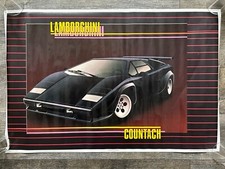 Black Lamborghini Countach Vintage Poster Stripes Super Car Mancave Office