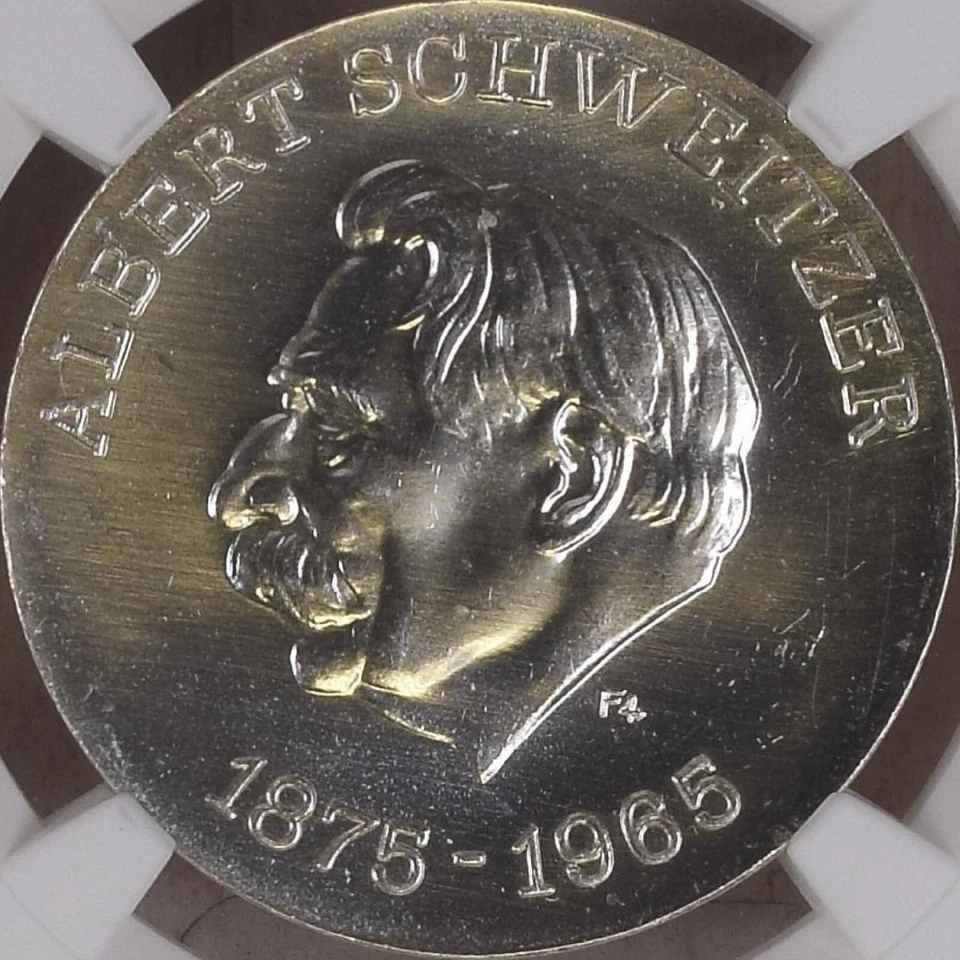 GERMANY, East. 1975, 10 Mark, Silver - NGC MS67 - DDR, Schweitzer - Image 3 of 4