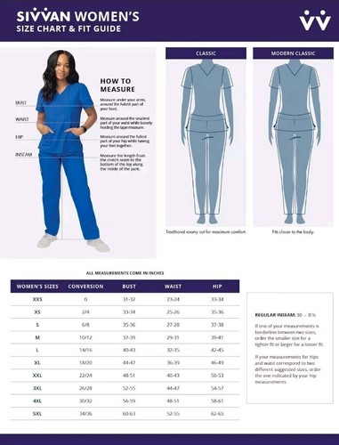 Sivvan Scrubs For Women - Long Sleeve Comfort Underscrub Tee Medium Black - Picture 4 of 5
