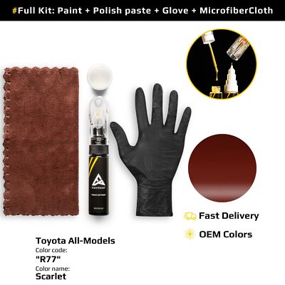 Touch up Paint for Toyota Code: R77 Scarlet OEM Exact Color Match