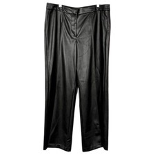 Nine West Womens Size 18 Faux Leather Black Dress Pants Lined NWOT