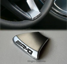 Mercedes AMG Logo Steering Wheel Round Interior Badge Emblem