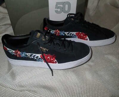 Puma 366124-01 Hyper Embellished Flower Black Suede Sneaker Shoes Women's  US 8.5 | eBay