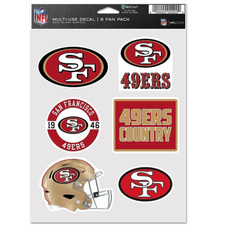 San Francisco 49ers Multi-Use 6 Fan Pack NFL Decal Stickers