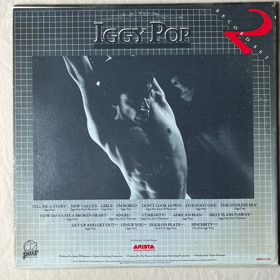 IGGY POP (Self-Titled) 1984 Vinyl 2xLP Pair Records Series ARPDL 2-1051 - VG+ - Image 2 of 4
