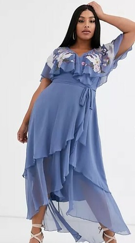 ASOS Design Maxi Blue Curve Dress Size 