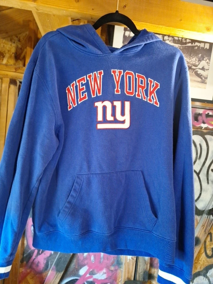 VETEMENTS FELPA CON CAPPUCCIO TEAM ABBIGLIAMENTO NFL NY GIANTS TAGLIA LARGE