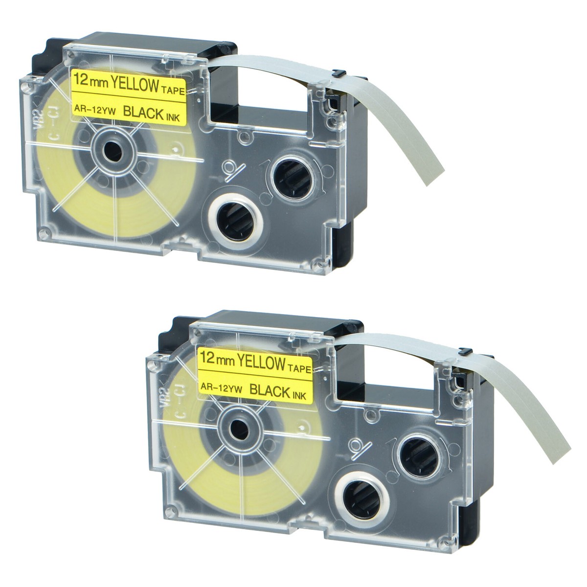 2PK XR-12YW Yellow Label Tape for Casio EZ-Label KL-60SR KL-60 KL
