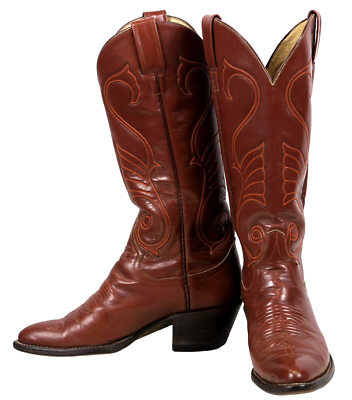Bottes De Cowboy Larry Mahan, Python Exotique, Femme, 7B, Marron, Occasion
