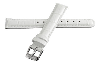 Invicta Womens 16mm Shiny White Genuine Leather Watch Band 