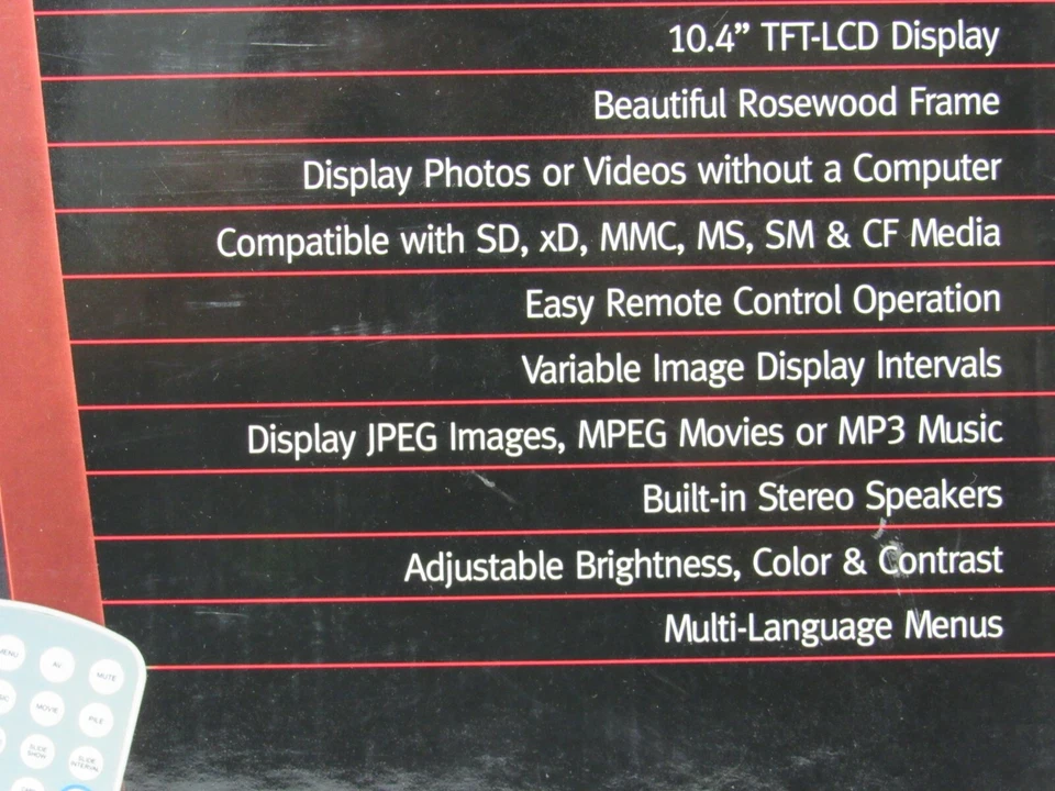 Quantaray by Sunpak 10.4" Digital Photo Frame rosewood New opened box - Image 2 of 4