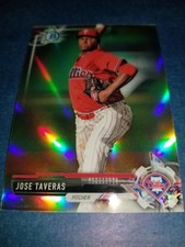 JOSE TAVERAS 2017 BOWMAN CHROME DRAFT CARD BDC-73 PHILLIES (ROOKIE REFRACTOR)