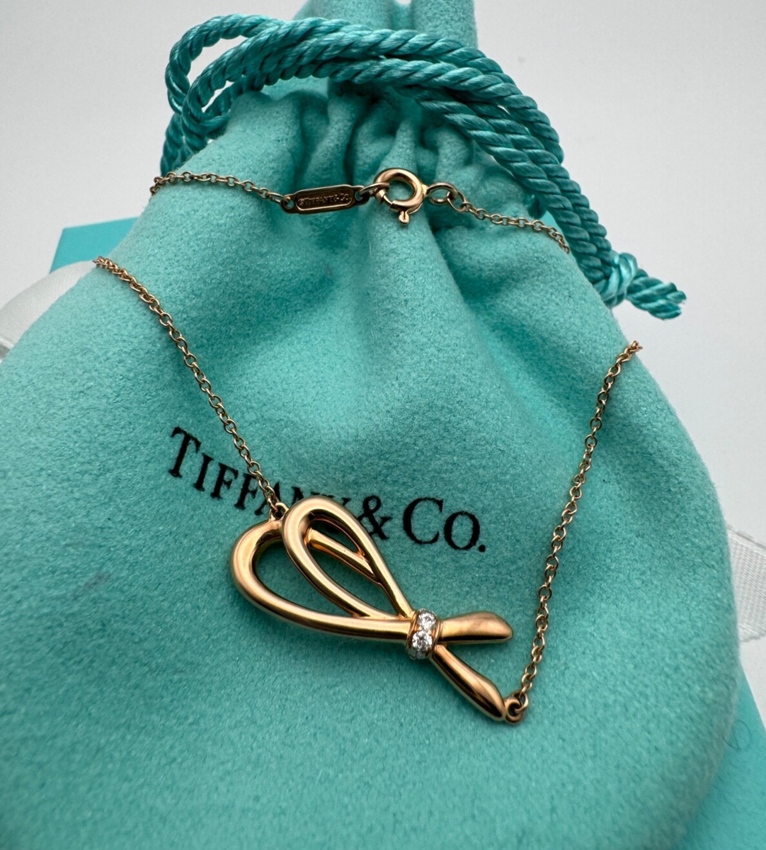 Tiffany Bow Bracelet 18K Rose Gold with Diamonds