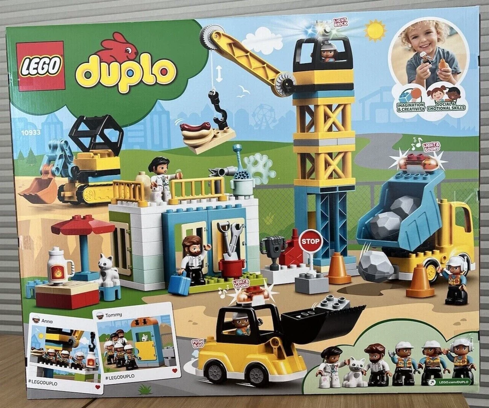 Lego Duplo 10933 Tower Crane & Construction Building Kit 123 Pcs Toddler Toy Set - Image 2 of 4