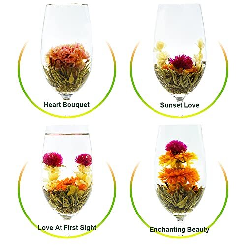 TEARELAE Blooming Tea Flowers - 12pcs Individually Sealed Flowering Tea Balls...