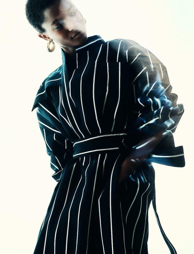 CELINE Navy Stripe Dress Striped Cotton Viscose 40 Summer 2018  