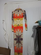 fashion nova antique beauty mesh maxi dress size m(LED4)