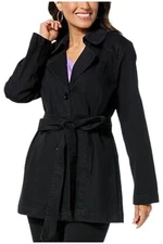 DG2 by Diane Gilman New Classic Stretch Denim City Jacket Black