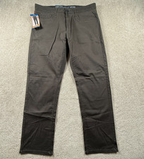 Weatherproof Vintage Pants Mens 36x32 Olive Green Stretch Canvas Straight Leg