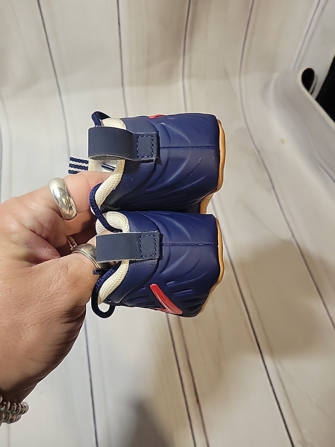 PONY Nike Air Foamposite Pro scarpe culla bambino 3C blu vuoto università rosso 643145 405