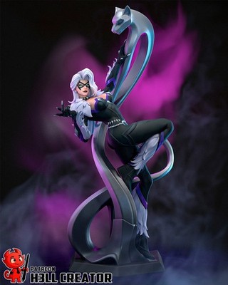 Black Cat, Felicia Hardy, sexy Pin Up, Statue, Figur, 3D Druck, Statue, UNBEMALT