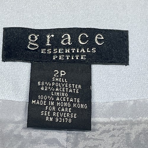 Vtg Grace Essentials Womens 2P Blazer Light Blue Single Breast 1 Button Corpcore - Picture 6 of 8