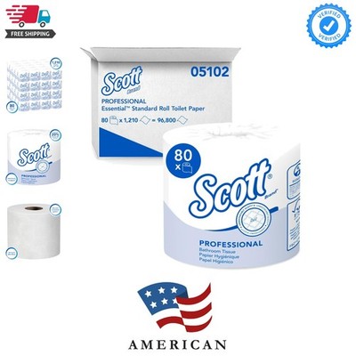 Standard Roll Toilet Paper, Bulk 05102, White, Individually Wrapped 80 Rolls ...
