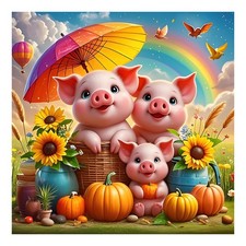 5D Diamond Painting Kit for Adults, Animal Pig Diamond Art Beginners - DIY Full