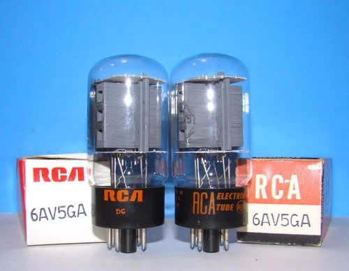 6AV5GA NOS RCA 1960 radio vintage amplifier audio vacuum tubes 2 valve tested