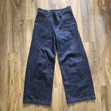 Red Blade Raw Denim A-Line Wide-Leg Jeans