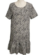 SHEIN Black Animal Print Short Sleeve Round Neck Casual Dress Women’s Size M
