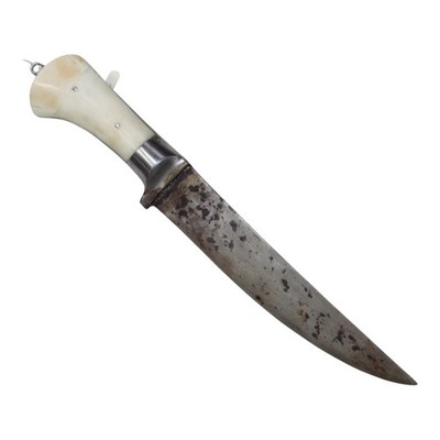 Pesh-kabz Dagger Antique Old Hand Forged Steel Blade Natural Chip Handle L613
