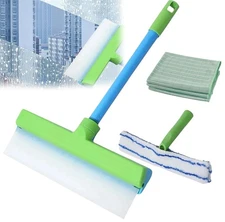 Recyclable Silicone Window Squeegee Kit - Complete Glass Cleaning Set with Si...