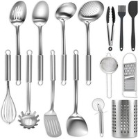 Bewos 15-Teiliges KüChenhelfer Set - Edelstahl KochlöFfel Set, KüChenutensilien